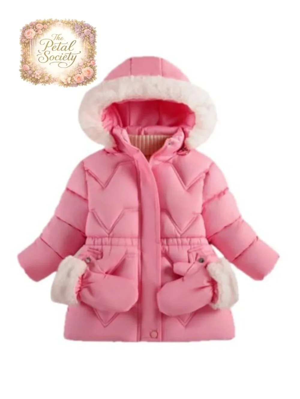Girls Winter Puffer Jacket Hooded Parka Fleece Lined Coat